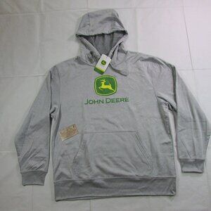 John Deere Men's XL Classic Logo Graphic Poly Fleece Pullover Hoodie Sweatshirt